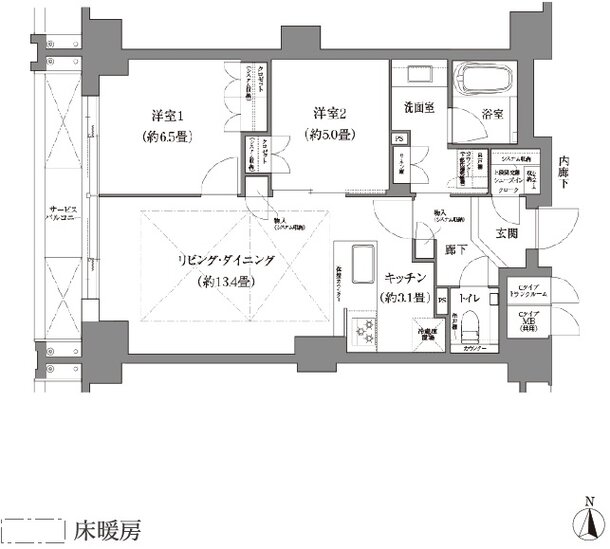 ローレルコート京都河原町三条 間取り Cタイプ
