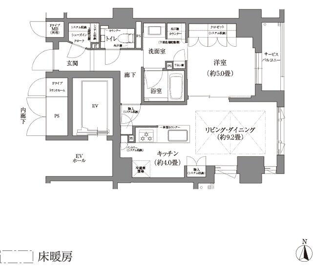 ローレルコート京都河原町三条 間取り Fタイプ