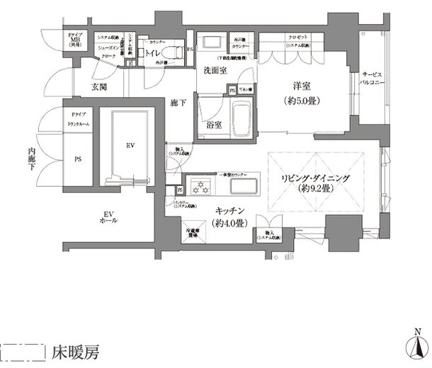 ローレルコート京都河原町三条 間取り Fタイプ