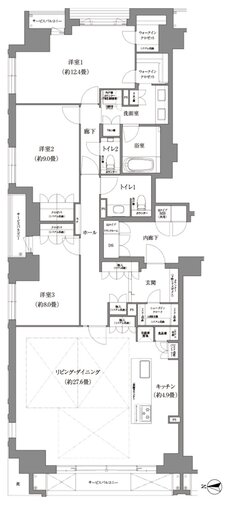 ローレルコート京都河原町三条 間取り Hタイプ