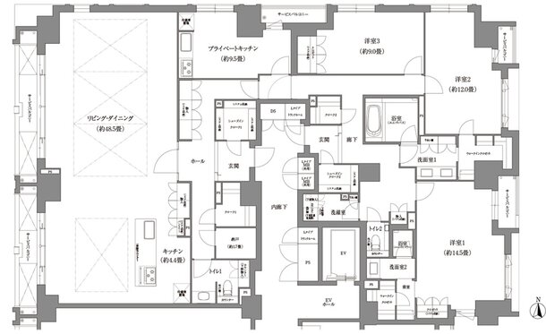 ローレルコート京都河原町三条 間取り Lタイプ