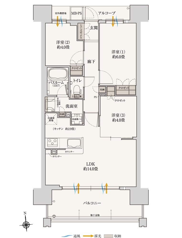 (仮称)ワコーレOSAKA ATARACITY PROJECT 間取り E type