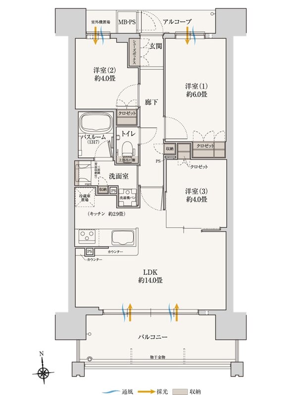 （仮称）ワコーレOSAKA ATARACITY PROJECT 間取り E type