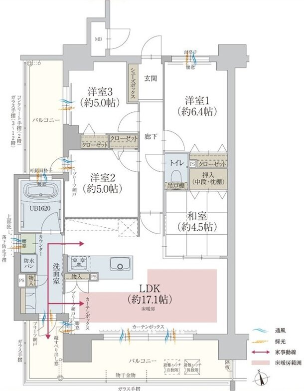オーヴィジョン新南陽駅前II 間取り A TYPE