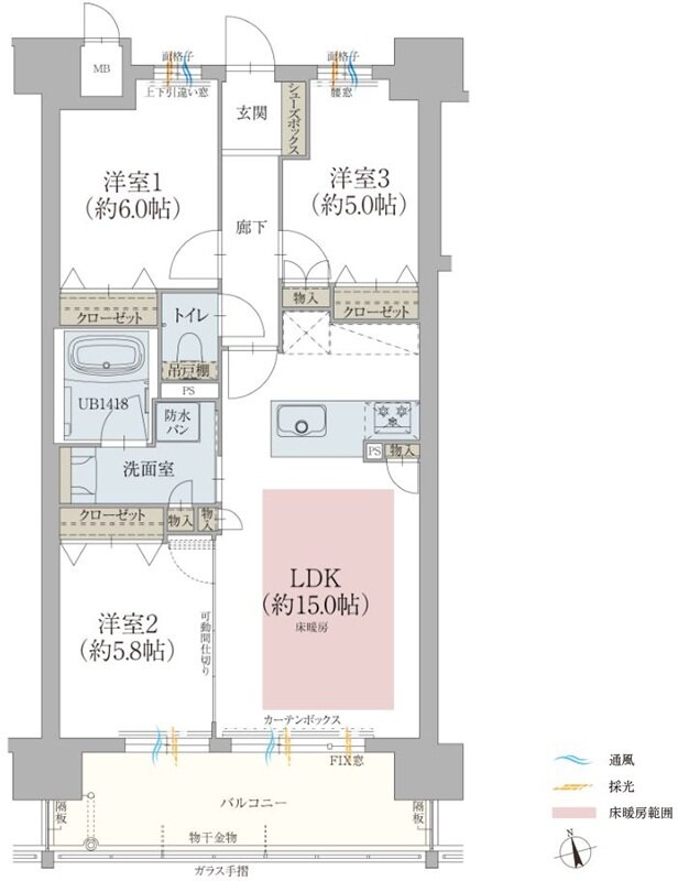 オーヴィジョン新南陽駅前II 間取り C TYPE