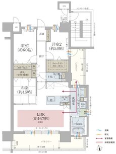 オーヴィジョン新南陽駅前II 間取り E TYPE