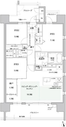 エルグランデ東刈谷 間取り D3 type（セレクトプラン）