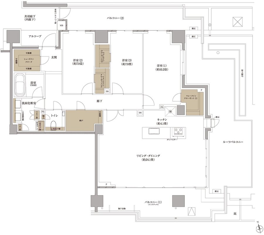 プラウド弦巻ガーデンテラス 間取り Mr type【PREMIUM】