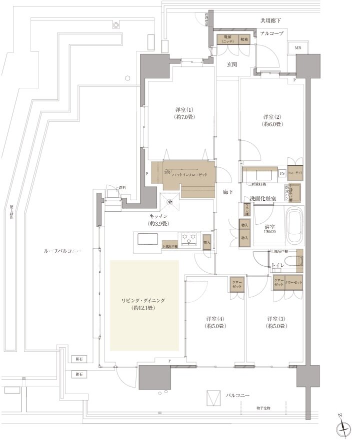 プラウド弦巻ガーデンテラス 間取り Jr type