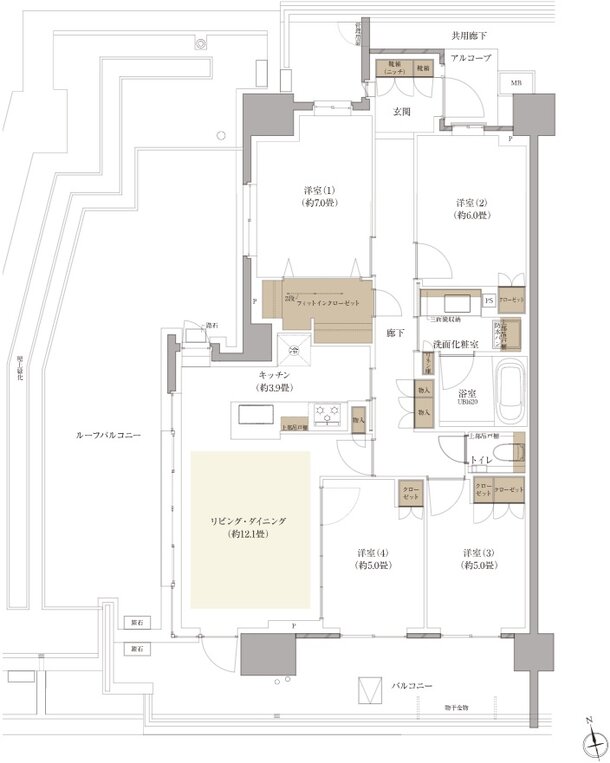 プラウド弦巻ガーデンテラス 間取り Jr type