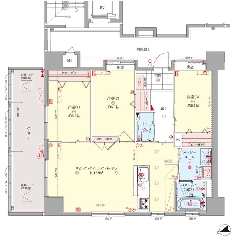 プラウディアコート越来 間取り A type