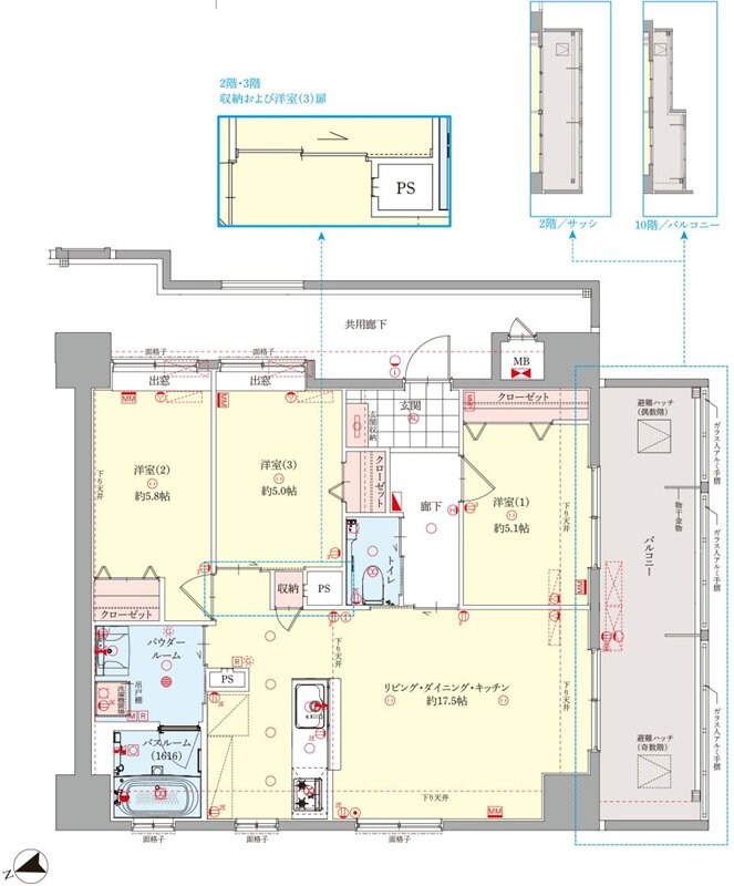 プラウディアコート越来 間取り B type