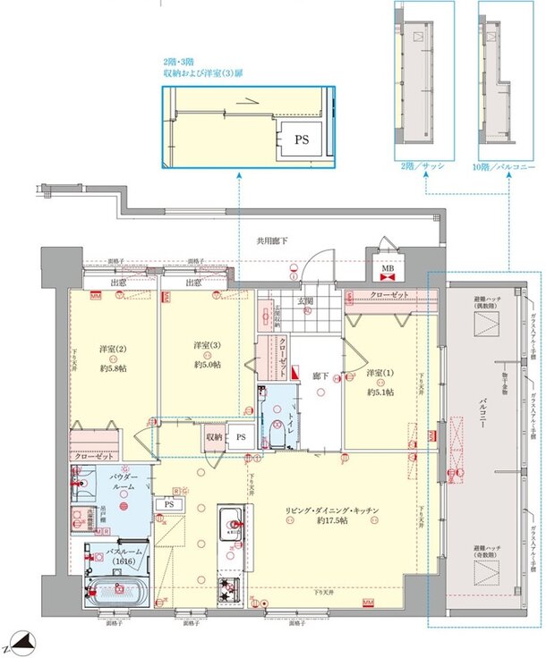 プラウディアコート越来 間取り B type