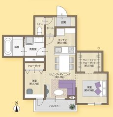 メリディアン市名坂 間取り C type