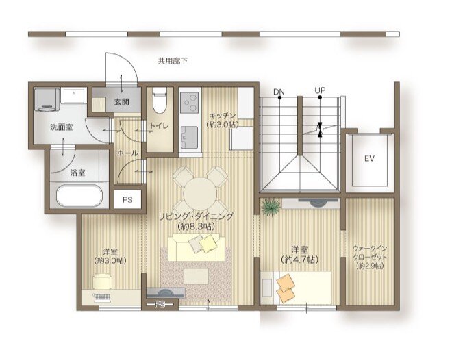 メリディアン多賀城高橋 間取り 102号室
