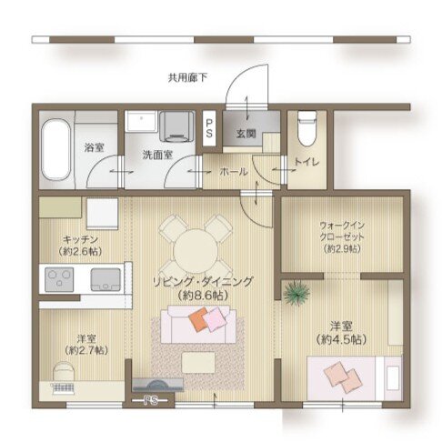 メリディアン多賀城高橋 間取り 103号室