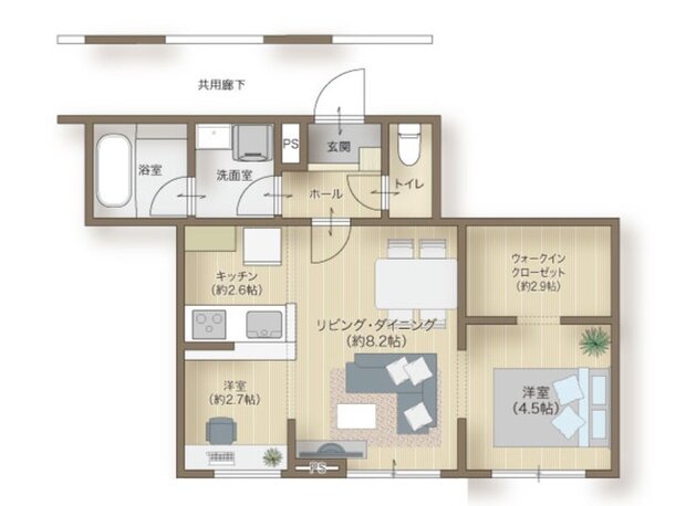 メリディアン多賀城高橋 間取り 104号室