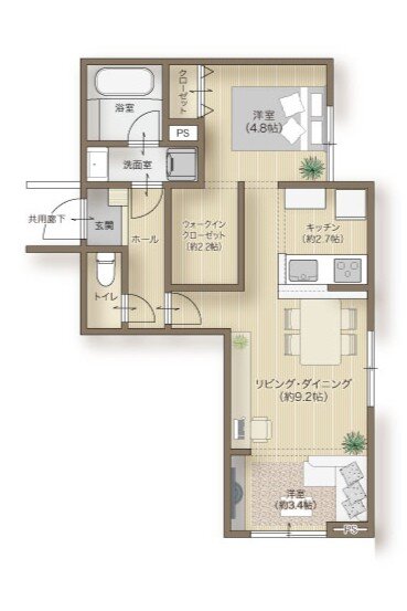 メリディアン多賀城高橋 間取り 105号室