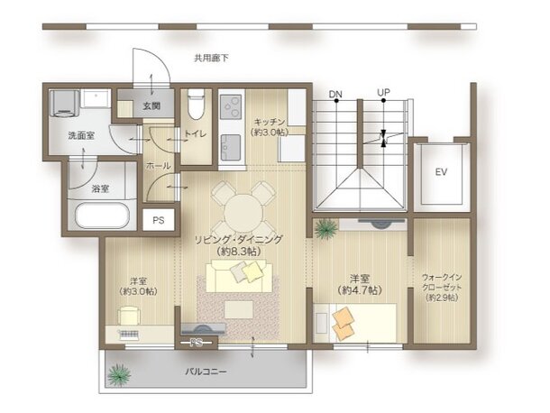 メリディアン多賀城高橋 間取り 202号室