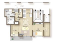 メリディアン多賀城高橋 間取り 202号室