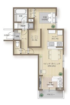 メリディアン多賀城高橋 間取り 205号室