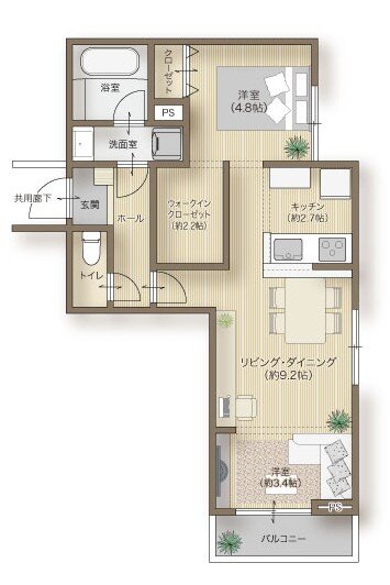 メリディアン多賀城高橋 間取り 305号室