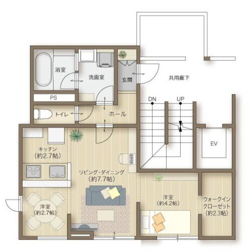メリディアン多賀城下馬　壱番館 間取り 101号室