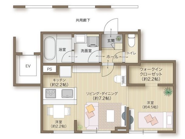 メリディアン多賀城下馬　壱番館 間取り 102号室