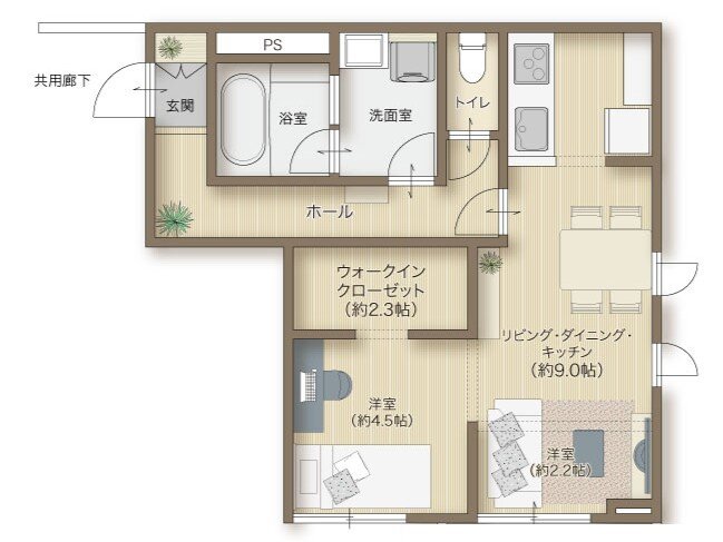 メリディアン多賀城下馬　壱番館 間取り 103号室