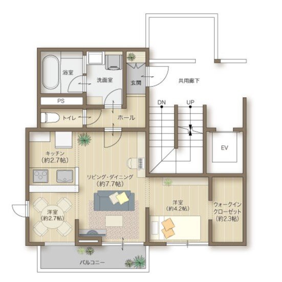 メリディアン多賀城下馬　壱番館 間取り 301号室