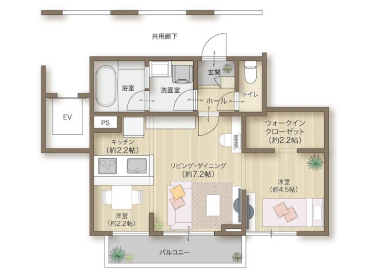 メリディアン多賀城下馬　壱番館 間取り 302号室