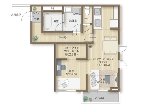 メリディアン多賀城下馬　壱番館 間取り 303号室
