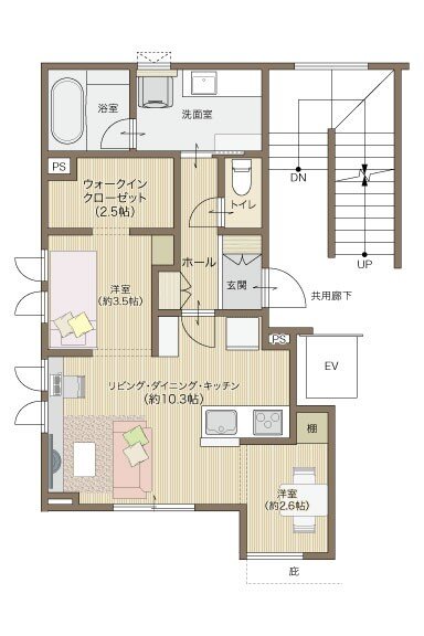 メリディアン柳生 間取り 101号室