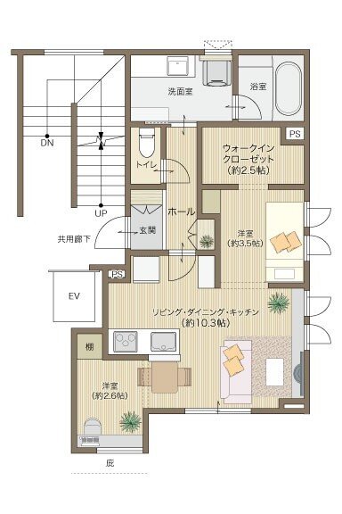 メリディアン柳生 間取り 102号室