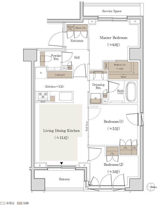 パークホームズ錦糸町北斎通り 間取り Aタイプ