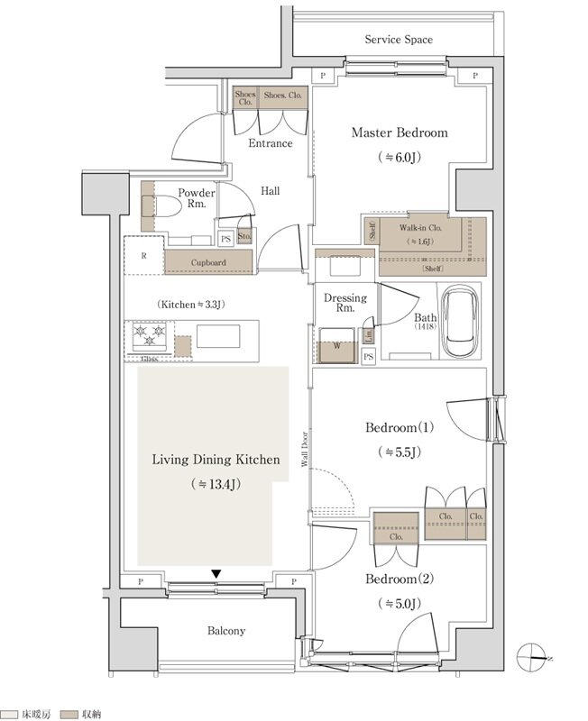パークホームズ錦糸町北斎通り 間取り Aタイプ