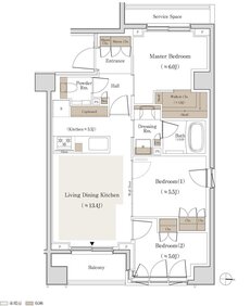 パークホームズ錦糸町北斎通り 間取り Aタイプ