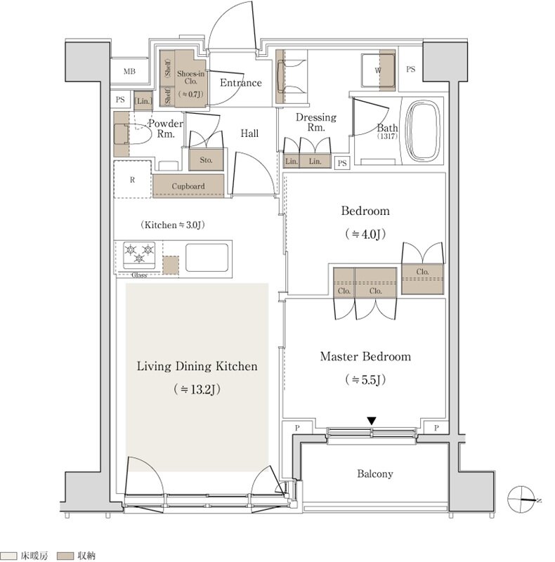 パークホームズ錦糸町北斎通り 間取り B1タイプ