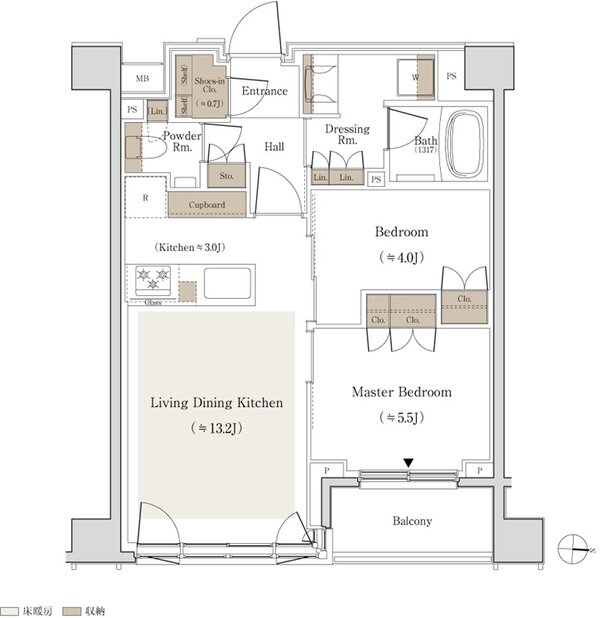 パークホームズ錦糸町北斎通り 間取り B1タイプ