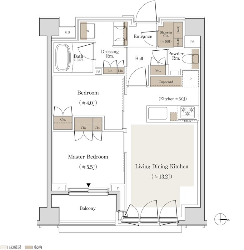 パークホームズ錦糸町北斎通り 間取り B2タイプ