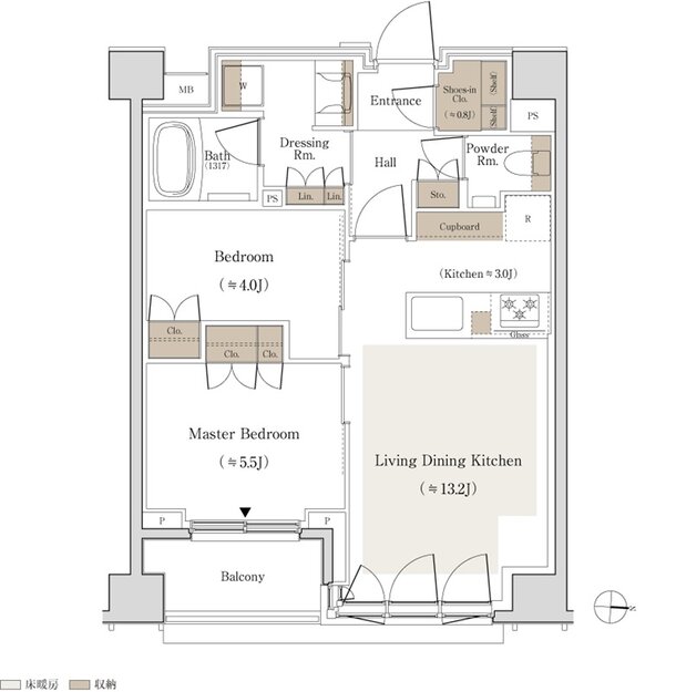 パークホームズ錦糸町北斎通り 間取り B2タイプ
