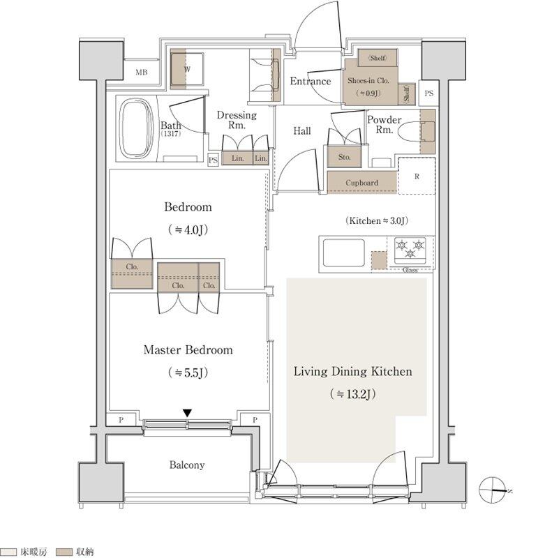 パークホームズ錦糸町北斎通り 間取り B3タイプ