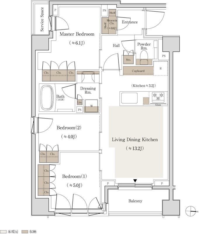 パークホームズ錦糸町北斎通り 間取り Cタイプ