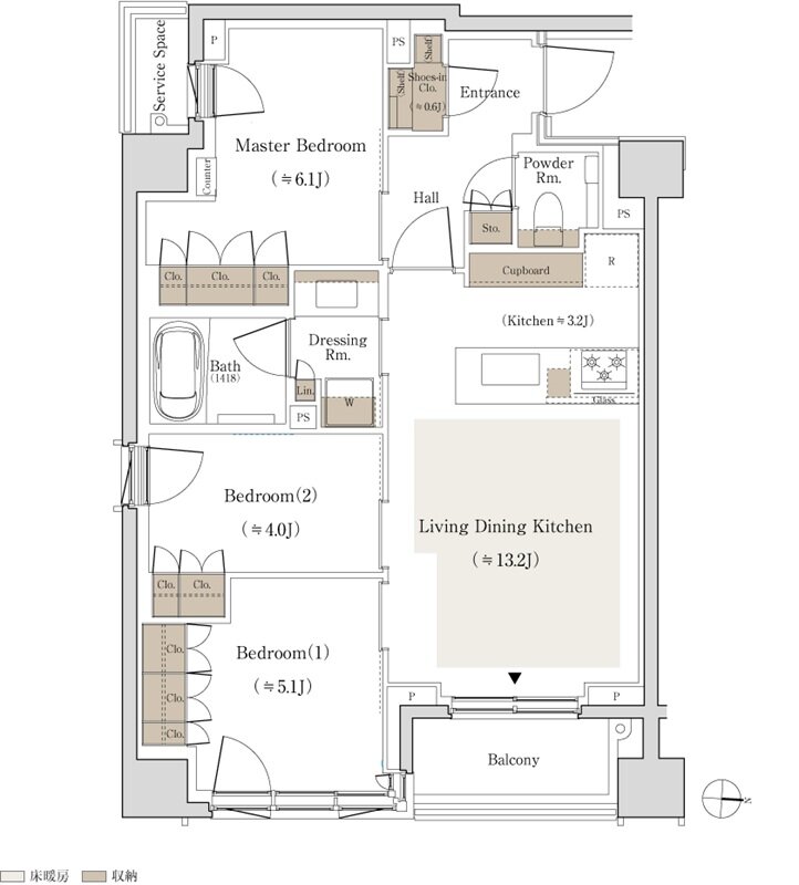 パークホームズ錦糸町北斎通り 間取り Cタイプ