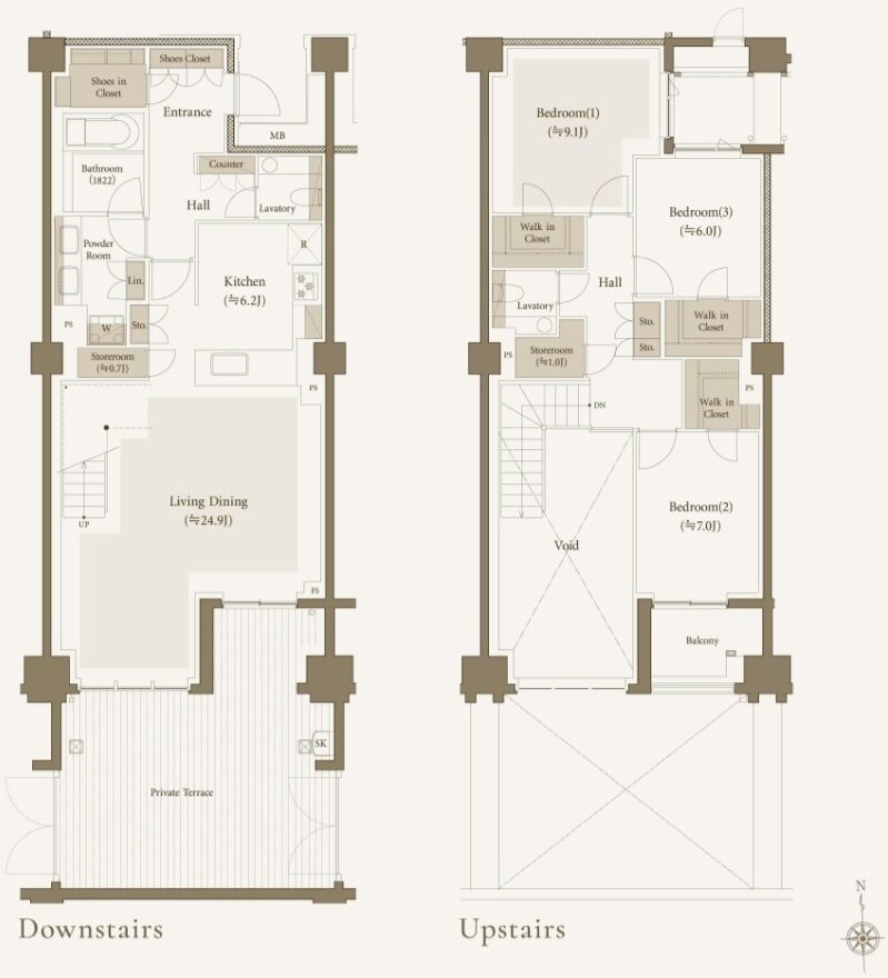 プレミスト代沢 Hillside Forest 間取り B1 type
