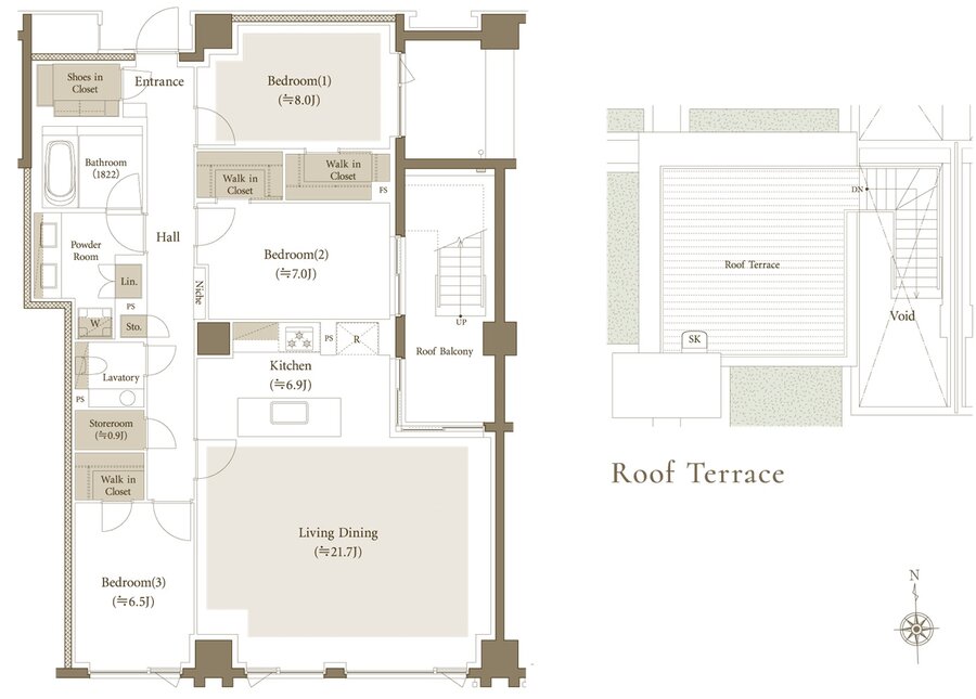 プレミスト代沢 Hillside Forest 間取り T1 type