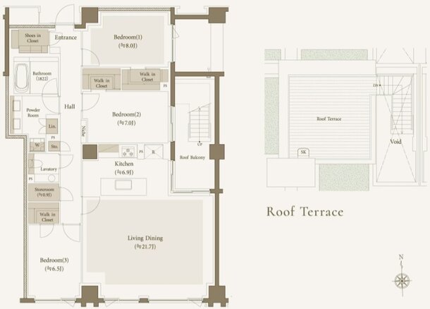 プレミスト代沢 Hillside Forest 間取り T1 type