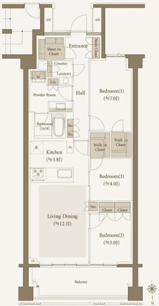 プレミスト代沢 Hillside Forest 間取り F type