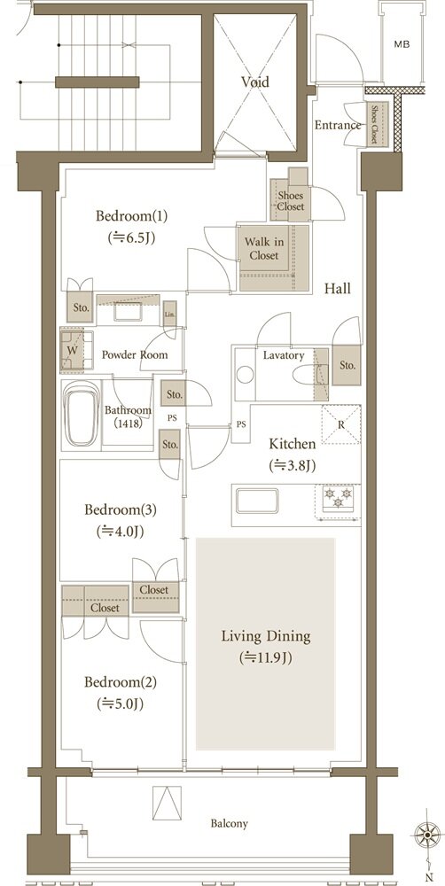 プレミスト代沢 Hillside Forest 間取り J type