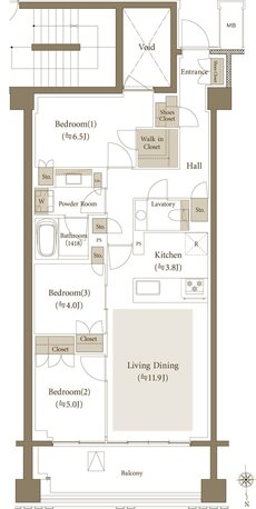 プレミスト代沢 Hillside Forest 間取り J type